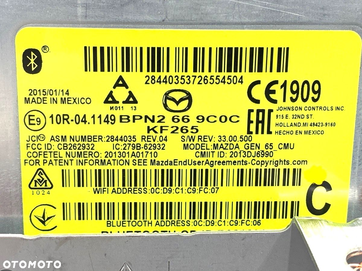 WYŚWIETLACZ - 699.00 PLN - MAZDA 3 (BM, BN) 2013 - 2022 2.0 88 kW [120 KM] benzyna 2013 - 2022 - 4