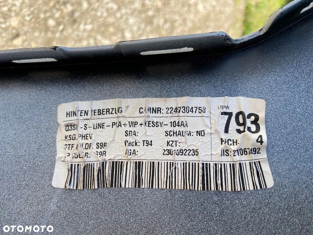 ZDERZAK TYŁ TYLNY AUDI Q3 83A SPORTBACK S LINE 83F807511 NA 6 PDC - 8