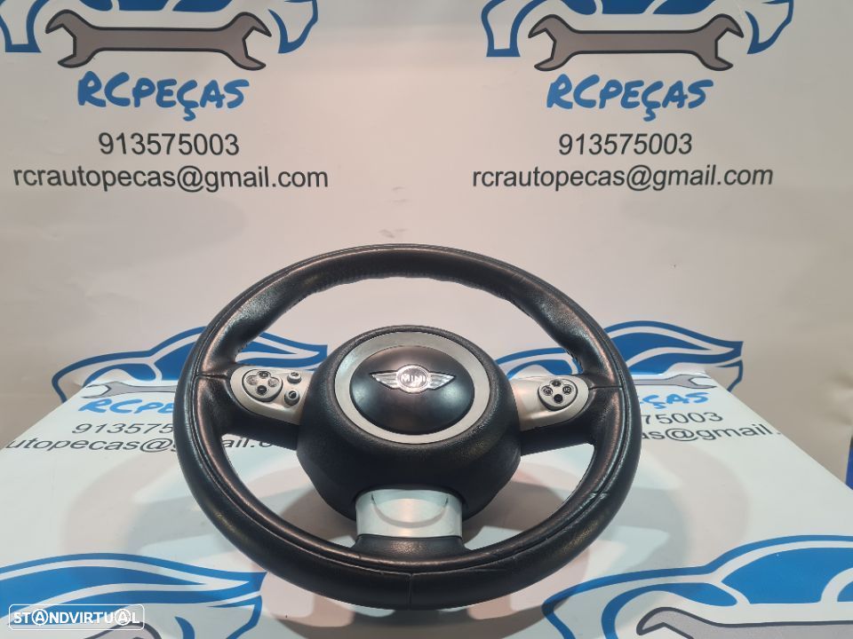 VOLANTE GUIADOR COMPLETO MINI COOPER R56 32306794624 6794624 607387211 PELE COMANDOS MULTIFUNÇÕES AIRBAG - 3