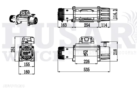 Troliu model nou HUSAR WINCH 13500 lbs (trage 6124 kg) - 6