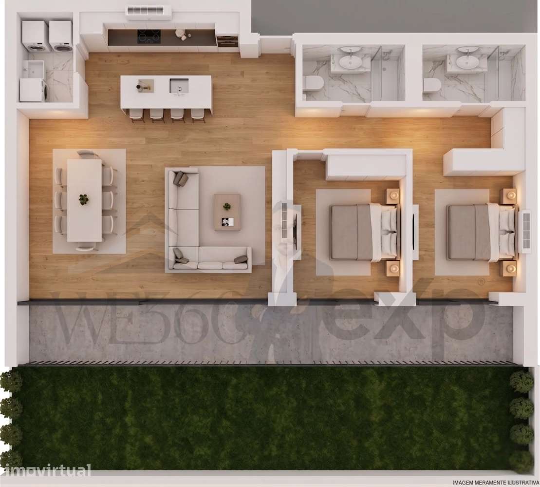 Apartamento T2 com Logradouro Privativo e Piscina - Grande imagem: 2/10