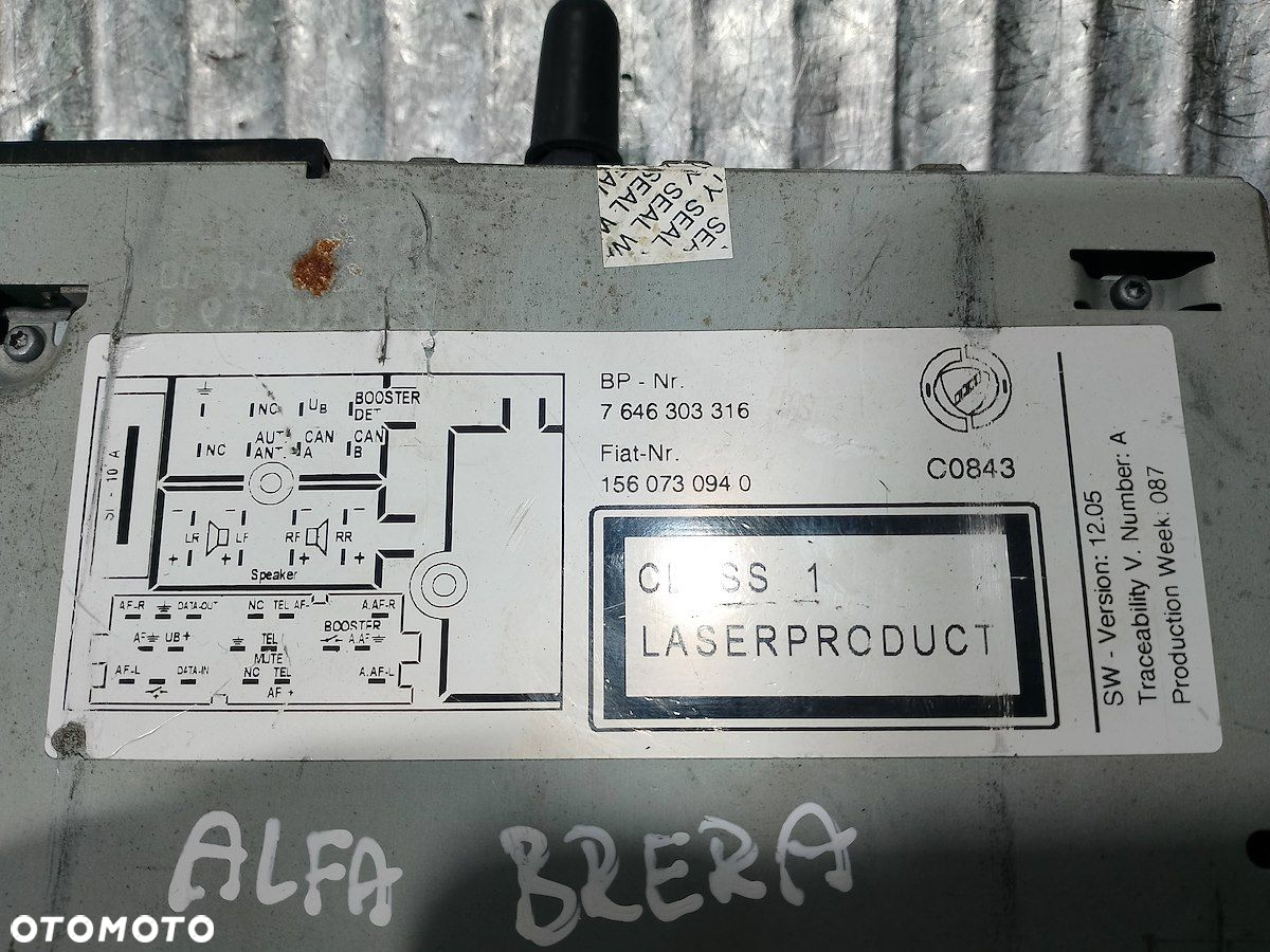 RADIO  ALFA ROMEO BRERA 7646303316 - 9