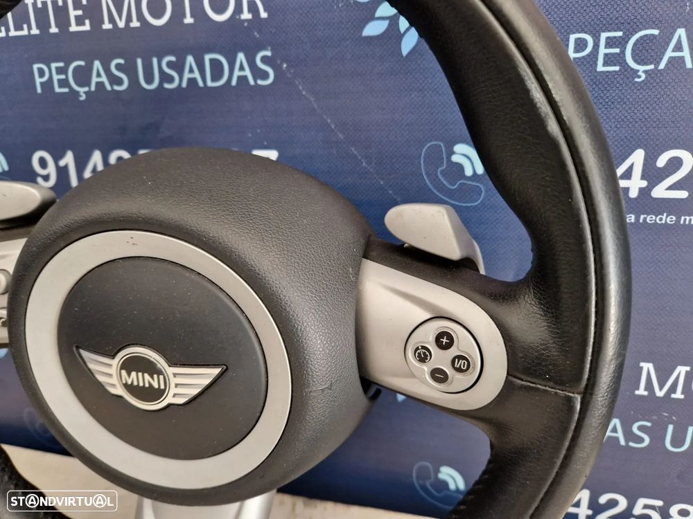 Volante usado pele com airbag MINI ONE COOPER S R56 R55 R57 PATILHAS AUTOMATICA - 5