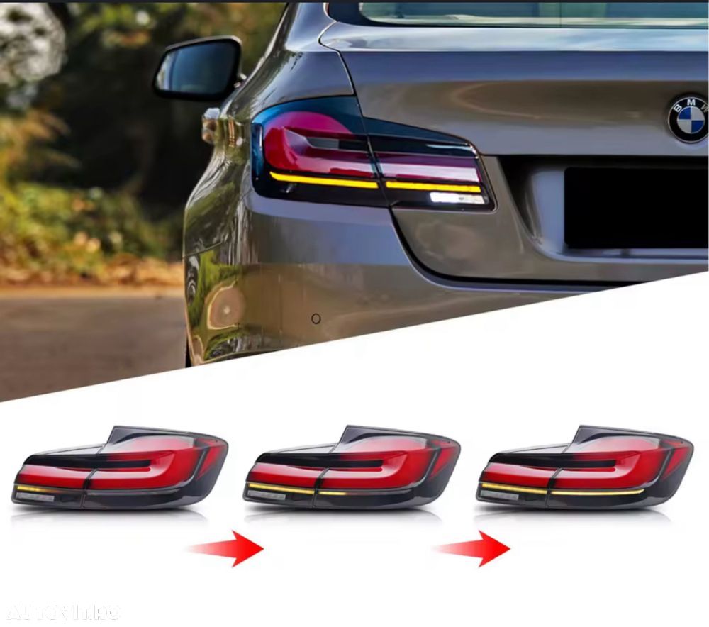 Set Stopuri Stop Triple Tripla Lampi Bmw Seria 5 F10 2010-16 Look G30 - 2