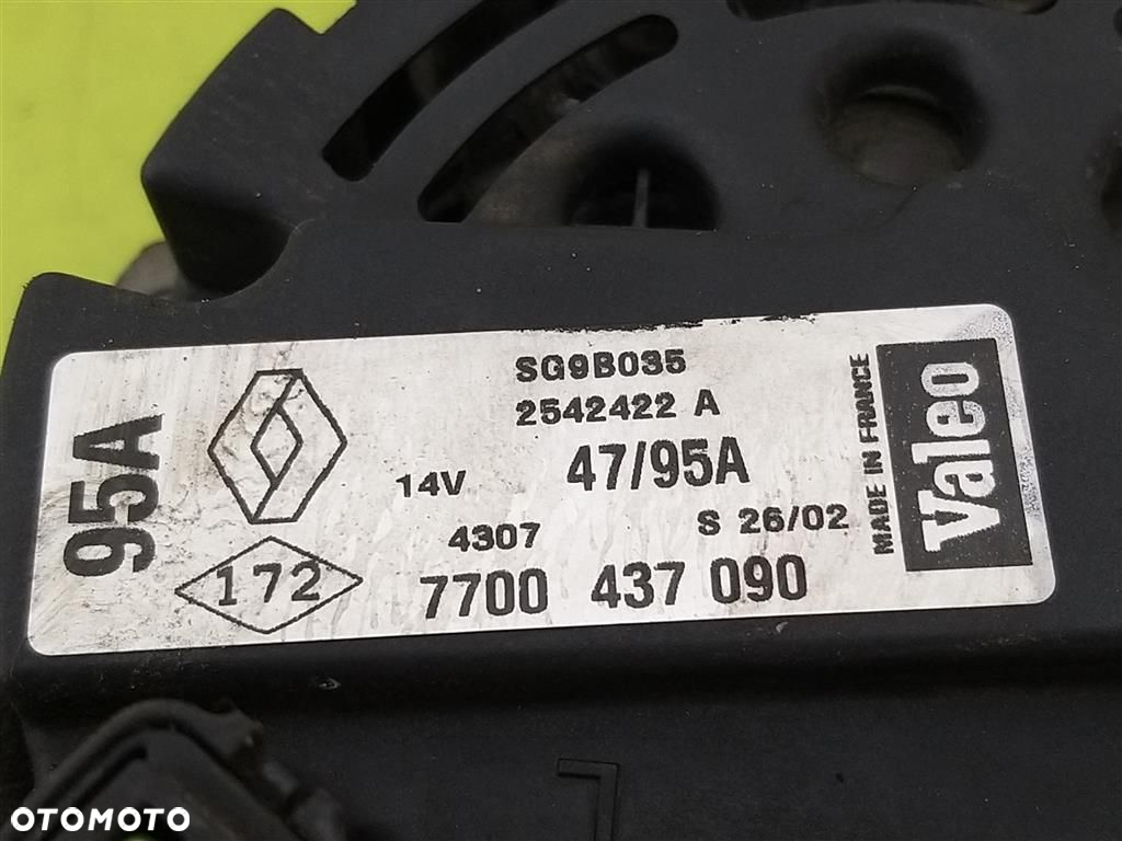 Alternator Renault Clio II 1998-2001 1,2 B VALEO 7700437090 95A ORYGINAŁ - 2