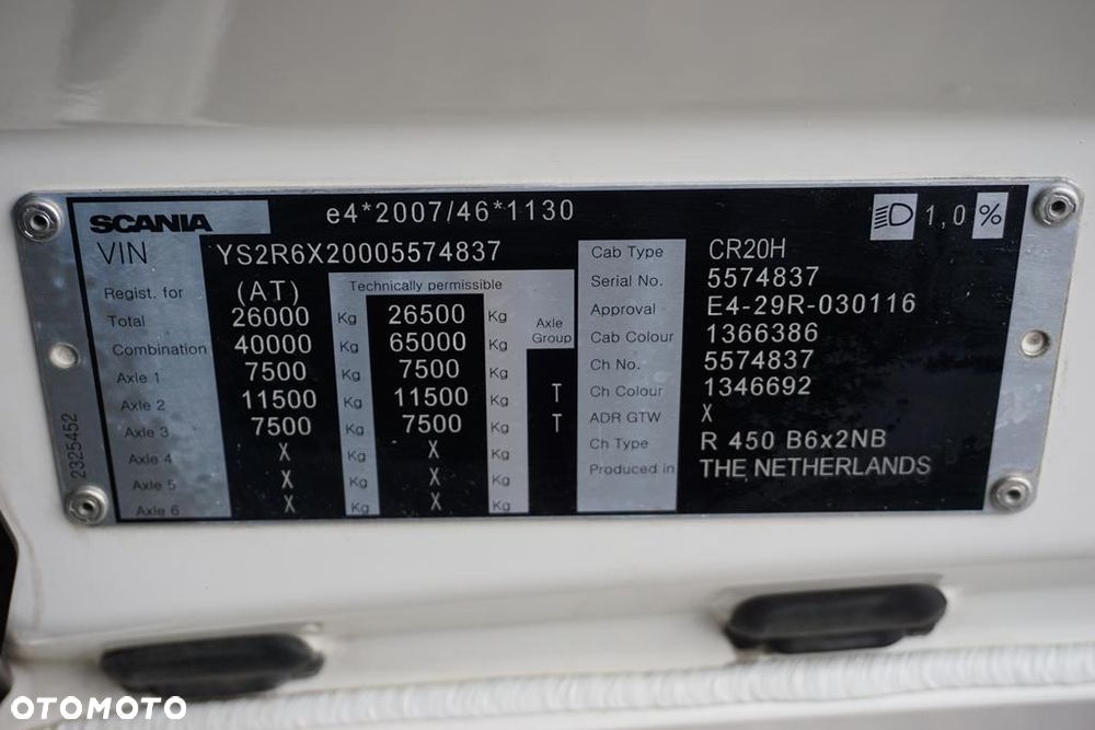 Scania R 450 / ACC / E 6 / RETARDER / BDF / 7,15 M , 7,45 M - 11