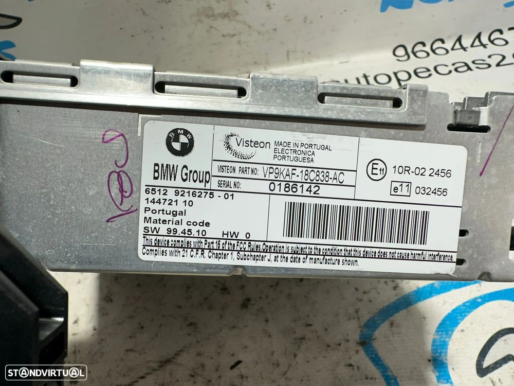 .Radio Autoradio Leitor CD Business BMW Serie 1 3 9216275 2006 - 2013 - 9