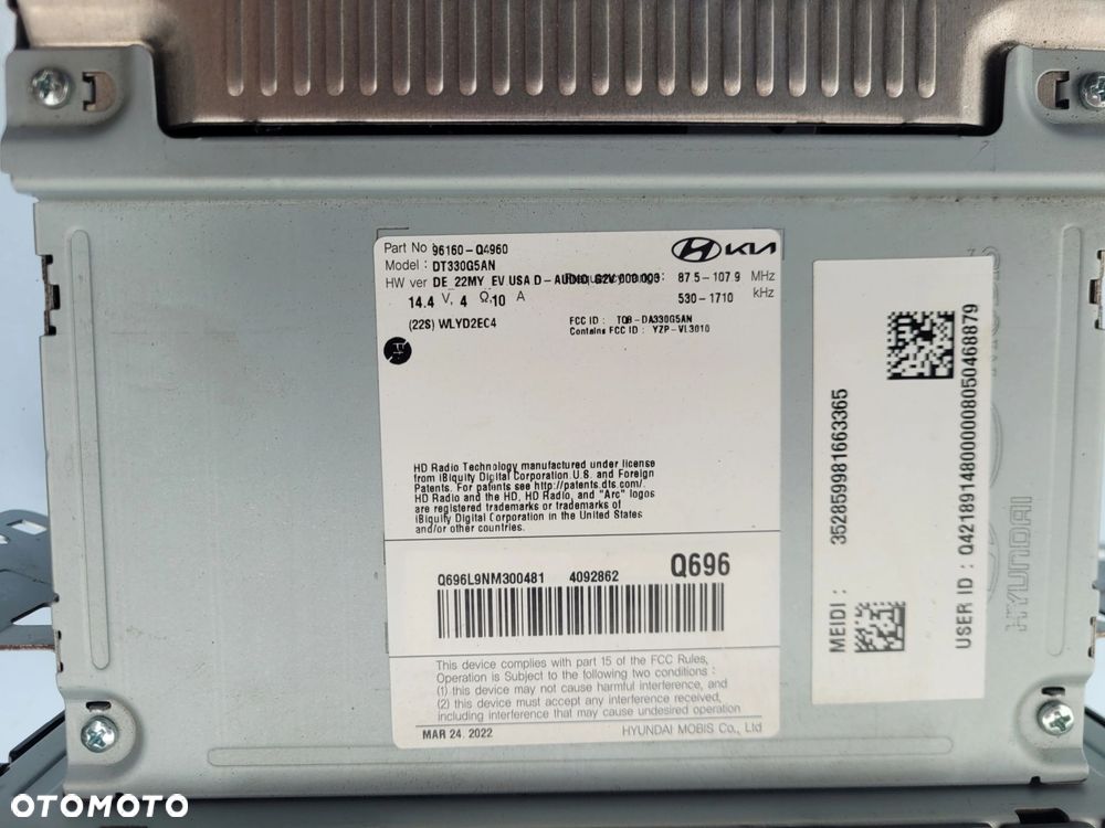 RADIOODTWARZACZ KIA NIRO I LIFT 96160-Q4960 - 4