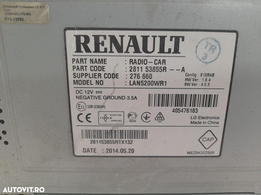 Navigatie 281153855R Dacia Duster 1 [facelift] [2013 - 2017] 1.5 DCI - 2