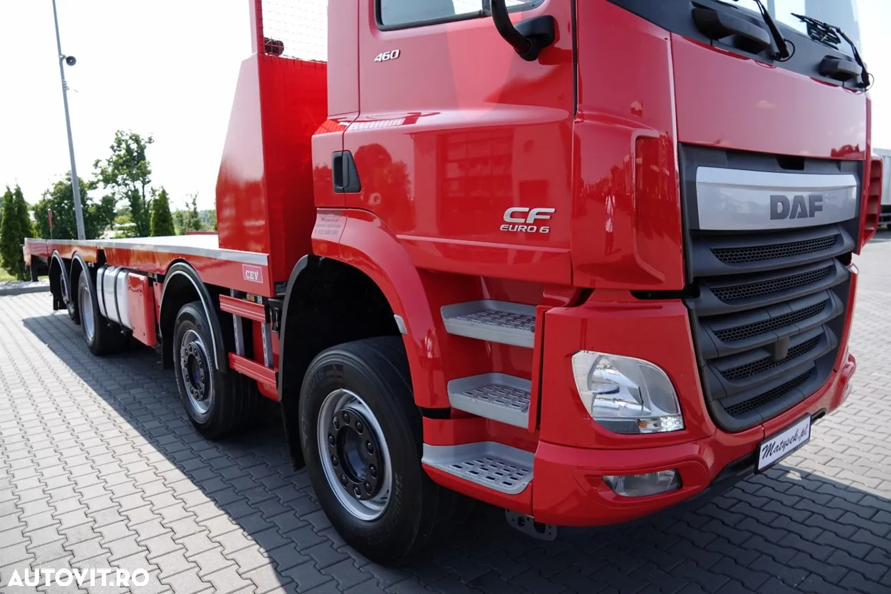 DAF CF 460 / 8x2/  AUTOCAMION / PLATFORMĂ / RAMPE HIDRAULICE / TROLIU / axă directă și liftabilă / EURO 6 - 10