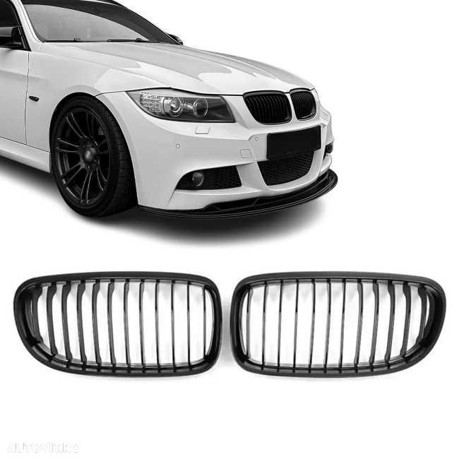 Set Grile Bara Fata Nari BMW E90 E91 2009-2012, Negru Lucios, Produse NOI - 1