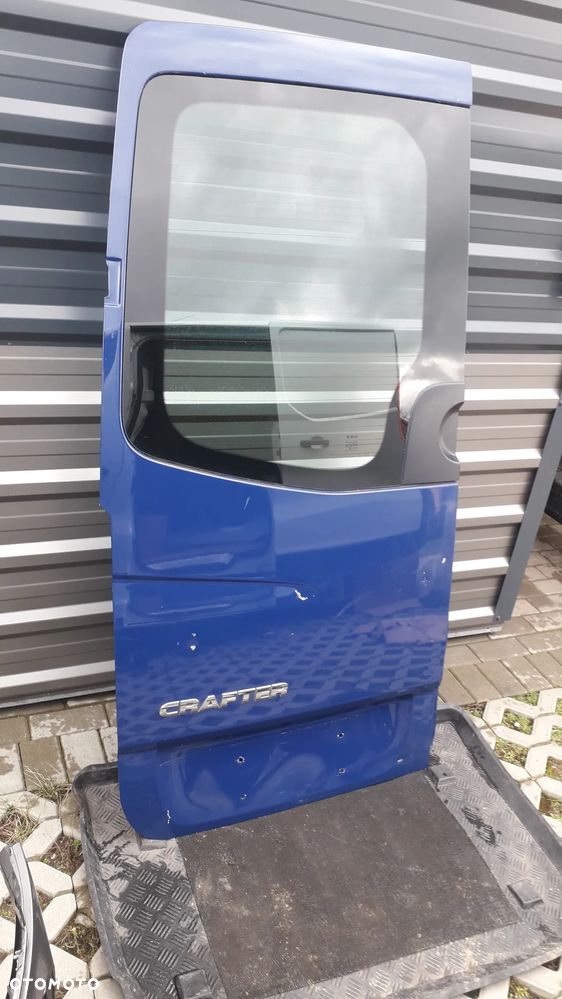 Drzwi Tył Tylne Lewe Sprinter 906 Crafter 2E niskie szyba bez rdzy granatowe niebieskie - 2