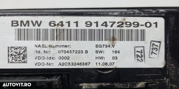 Panou comanda AC 9147299-01 BMW Seria 1 E81-E88 [2004 - 2007] - 2