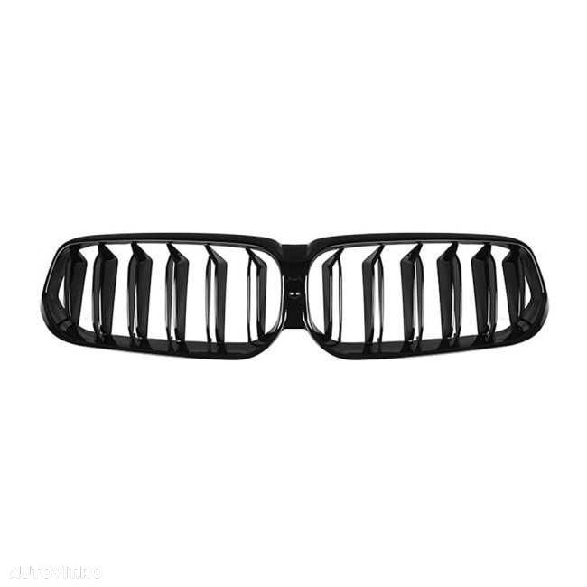 Grila Dubla Grile Nari Duble BMW G32 GT 2020+ LCI Facelift, Negru Lucios, compatibil Camera - 1