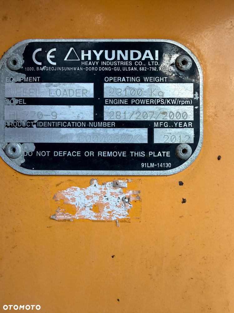 Hyundai HL770-9  Waga - 9