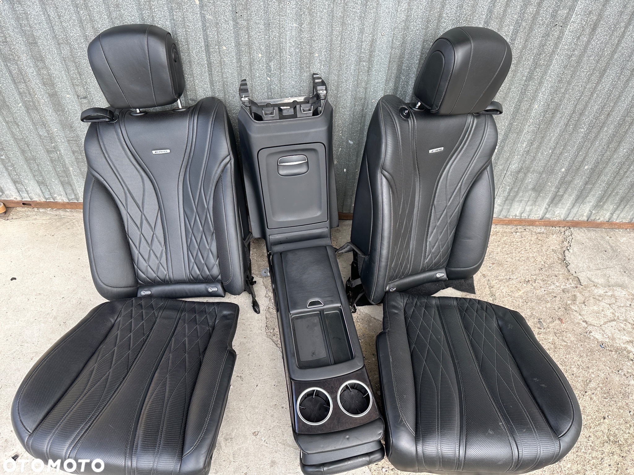 MERCEDES s 222 fotel S63 AMG kanapa tył siedzisko oparcie  czarna skóra grzana wentylowana wózek sanki fotela - 4