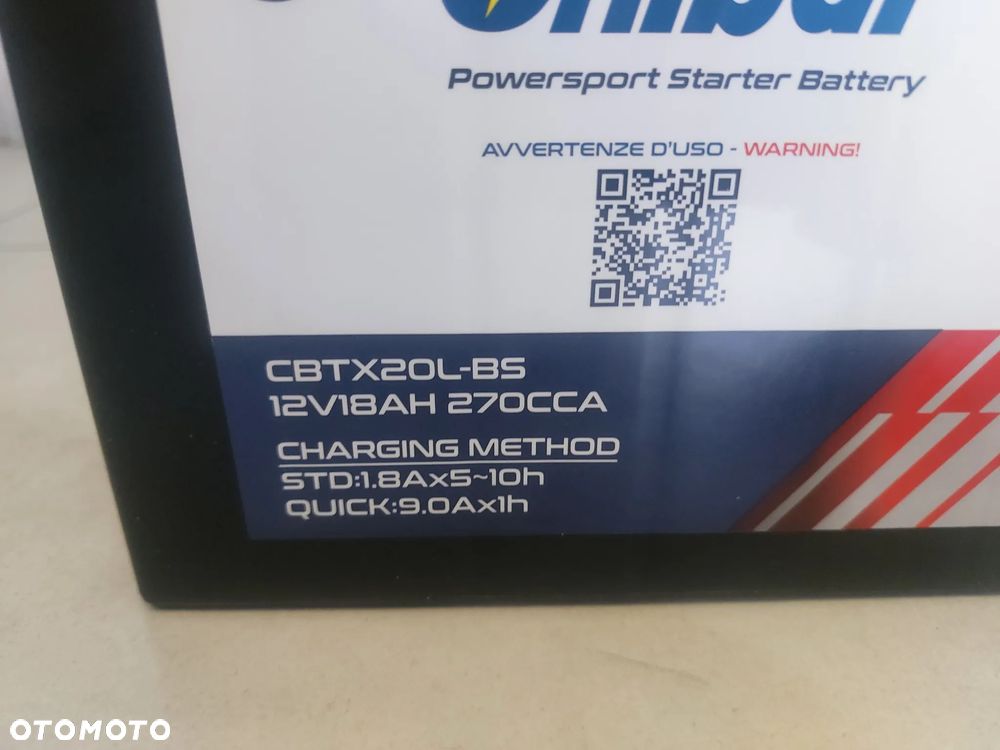 AKUMULATOR UNIBAT P+ CBTX20L-BS 12V 18AH 270A MOTOCYKLE SKUTERY QUADY - 3