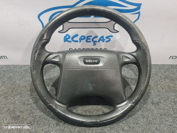 VOLANTE GUIADOR COMPLETO VOLVO S40 SPORT PELE PERFURADA AIRBAG V40 S70 V70