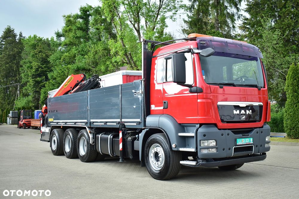 MAN TGS 35.480 Tridem 8x4 /Skrzynia 7.20m./ Palfinger PK 34002 SH/ Wciągarka/ 8 Segmentów/ 22m. / 5 i 6 Funcja/ Rotator/ Pilot/  Manual/ Euro 5/ Autokran/ Ladekran/ Kran/ HDS/ Seilwinde / Sprowadzony ! - 2