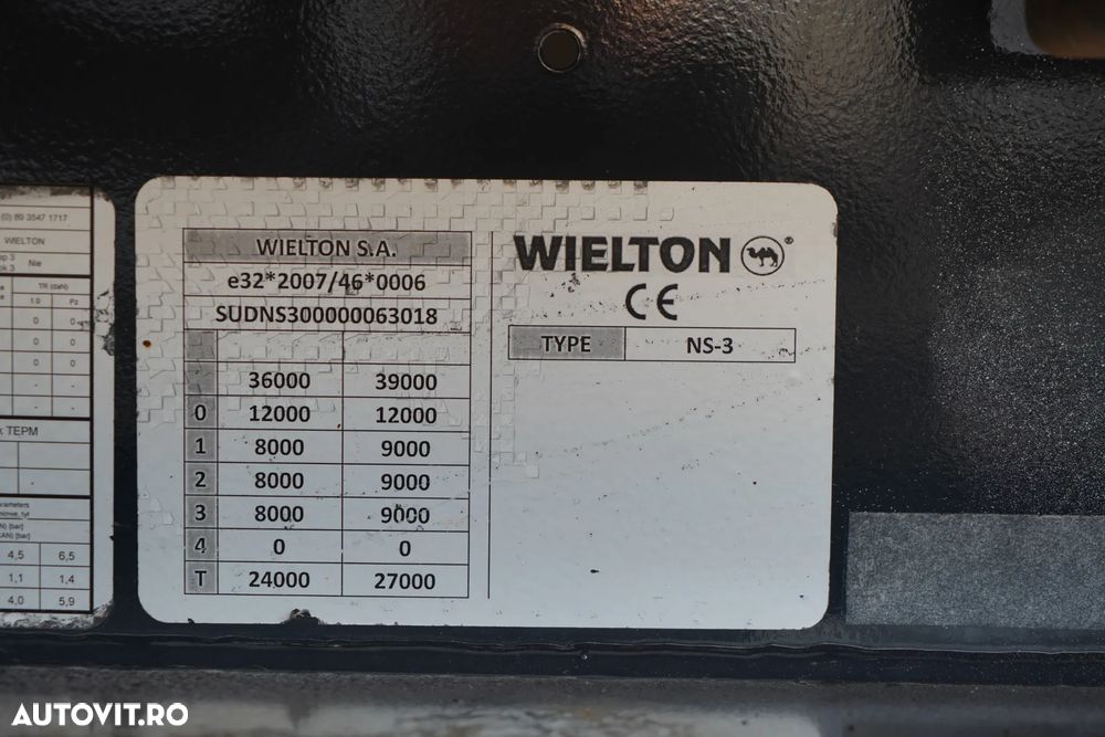 Wielton CORTINĂ WIELTON / MEGA / SISTEM BDE - STALPINI CULISANTI / AXE SAF / LOW DECK - 31