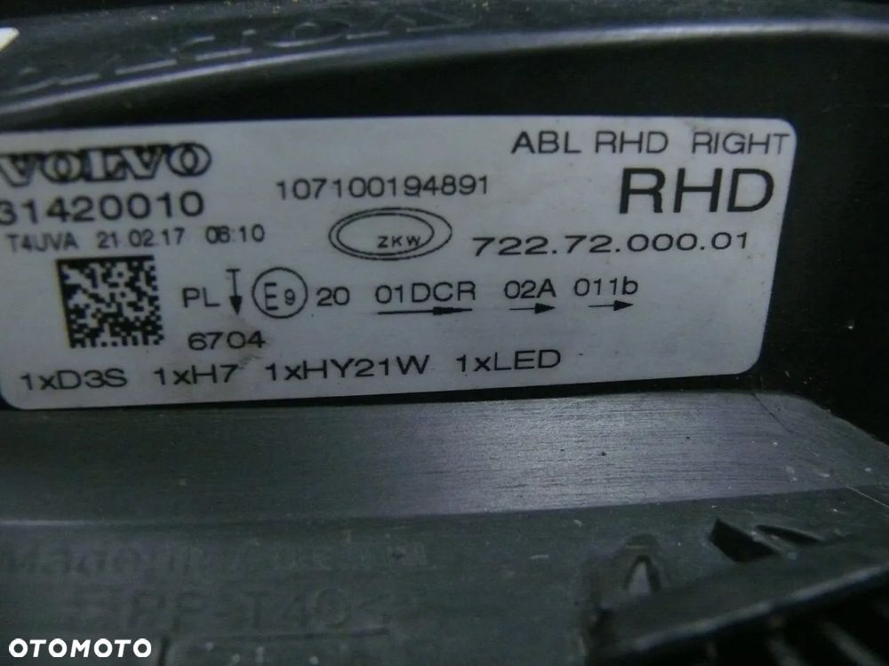 LAMPA PRZEDNIA PRAWA I LEWA VOLVO V40 XC40 II CROSS COUNTRY 2013 2019 XENON UK - 8