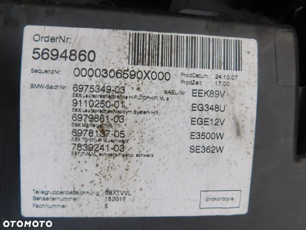 boczki drzwi tapicerka BMW E81 3D M-PAKIET CZARNA - 16