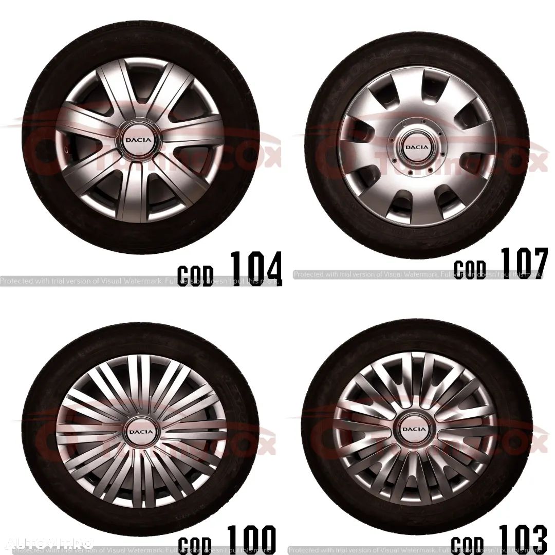 Capace roti DACIA R13 La set de 4 buc,Capace janata aliaj - 1