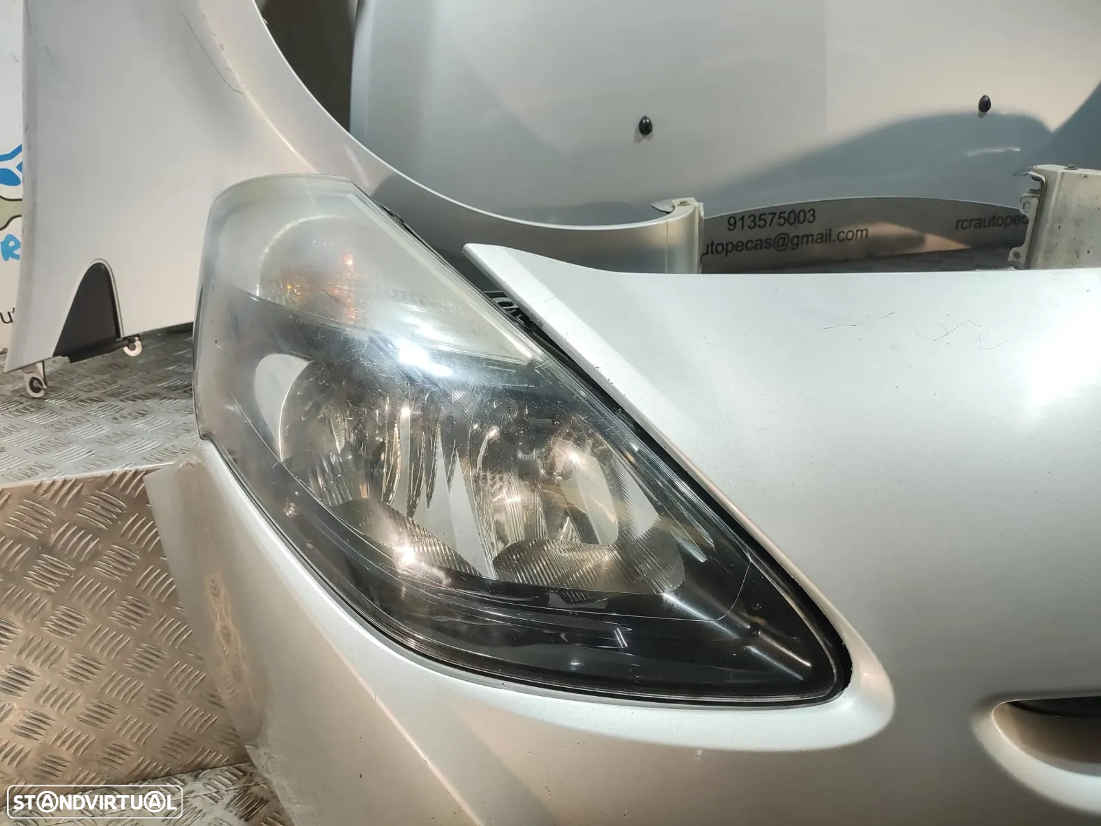 Frente Completa Renault Clio 3 Cinza - Mk3 Fase 2 - Parachoques | Farol | Simbolo | Guarda Lamas | Capo | Capot | Parachoque | Frontal | Guarda Lama | Farol | Radiador | Ventilador | Fibra - 13