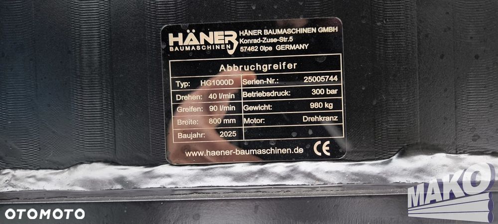 Chwytak sortujący wyburzeniowy Haner HG1000D 980kg - 3