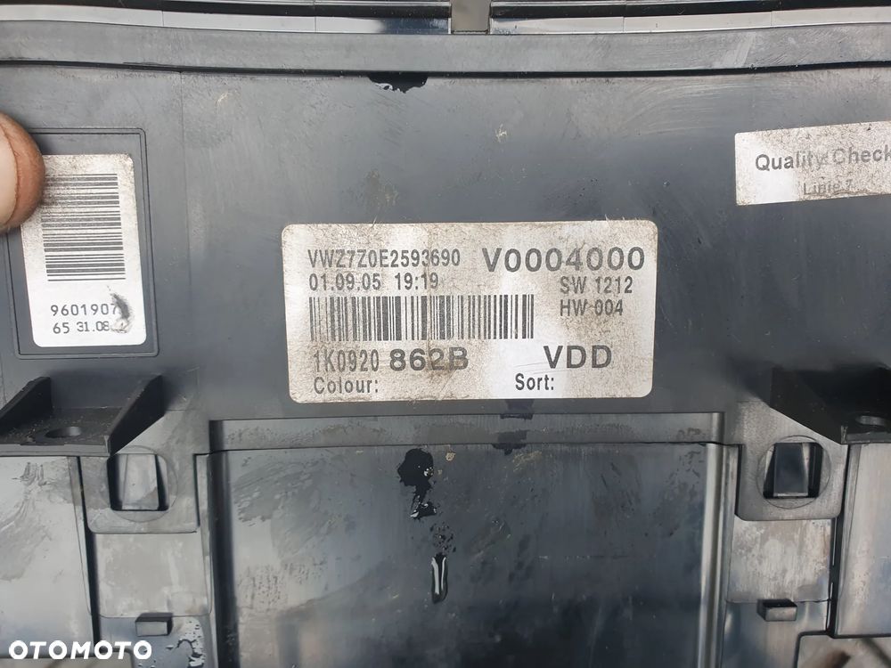 VW GOLF V VW JETTA V 2.0 TDI ZEGARY LICZNIK EU 1K0920862B EUROPA - 4