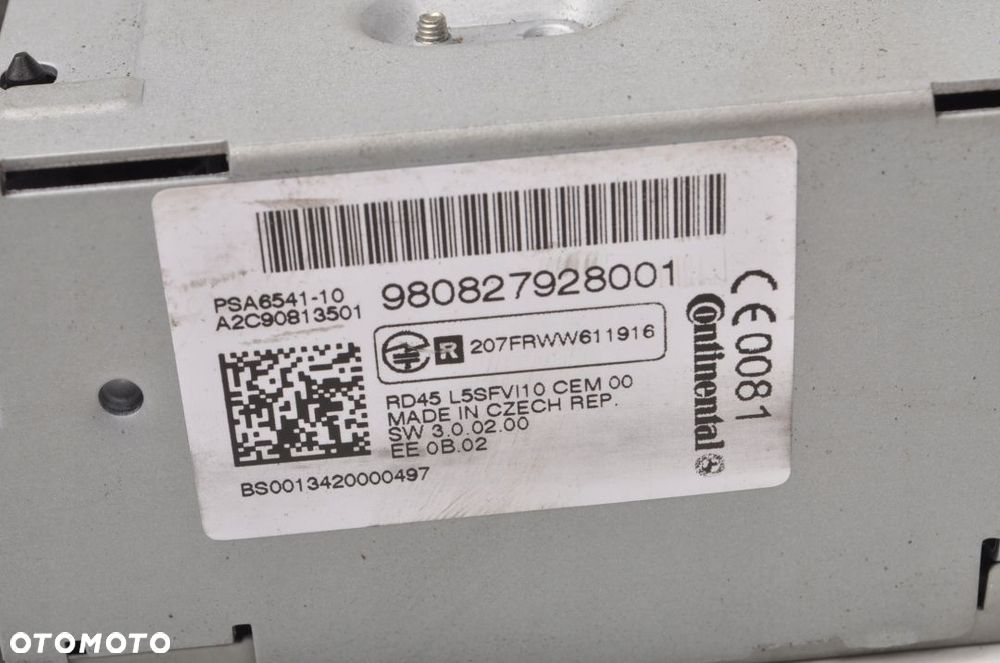 CITROEN C4 II RADIO 9808279280 - 3