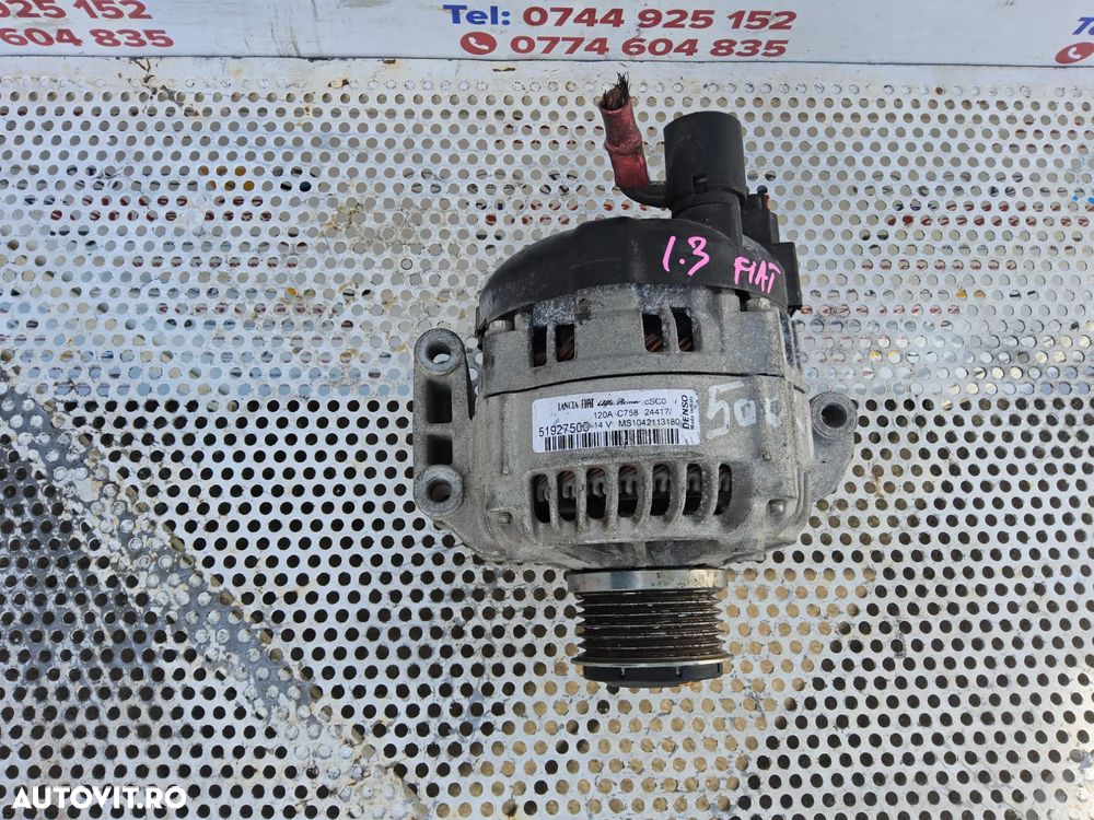 Alternator Fiat 1.3 Punto Tipo 500x 500L Alfa Romeo Lancia cod 51927505 Citroen Nemo Peugeot Bipper - 1