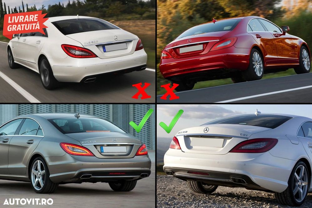 Difuzor cu Evacuare Dubla Mercedes CLS Sedan W218 (2011-2017) pentru bara AMG Spor- livrare gratuita - 9