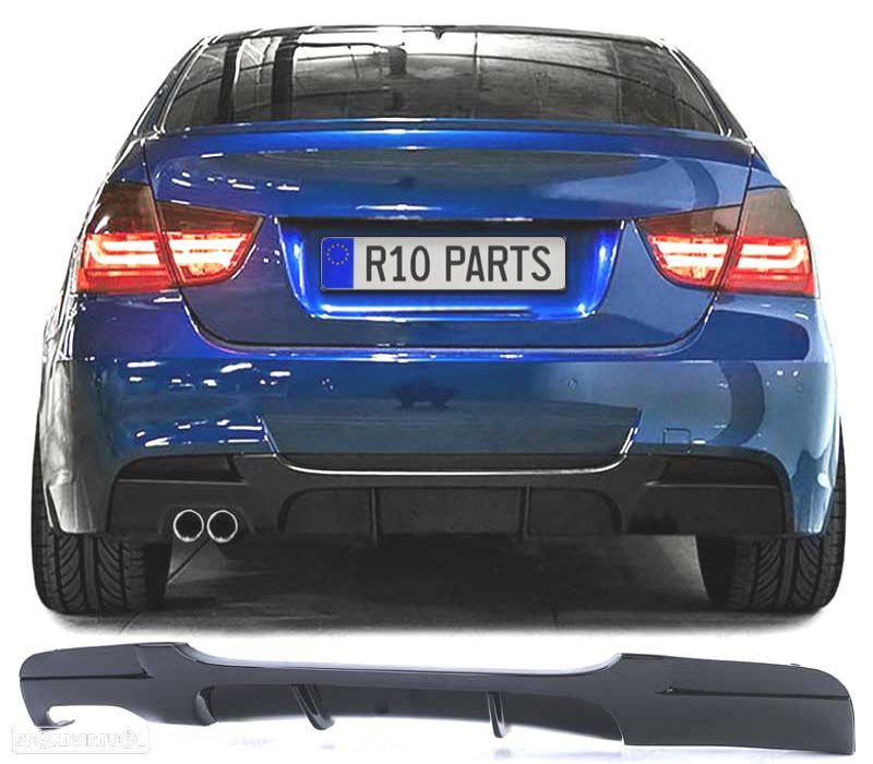 DIFUSOR BMW E90 LOOK M PRETO BRILHANTE - 1
