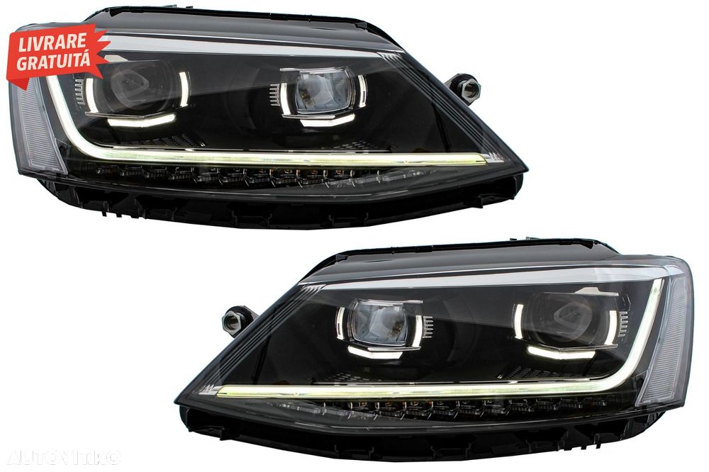 Faruri LED DRL VW Jetta Mk6 VI (2011-2017) Semnal Dinamic Secvential Xenon Matrix - livrare gratuita - 3