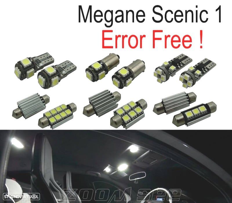 KIT COMPLETO DE 13 LAMPADAS LED INTERIOR PARA RENAULT SCENIC 1 I MK1 96-03 - 3