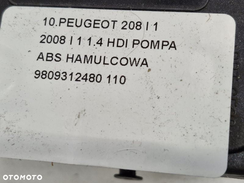 PEUGEOT 208 I 1 2008 I 1 1.4 HDI POMPA ABS HAMULCOWA 9809312480 - 3