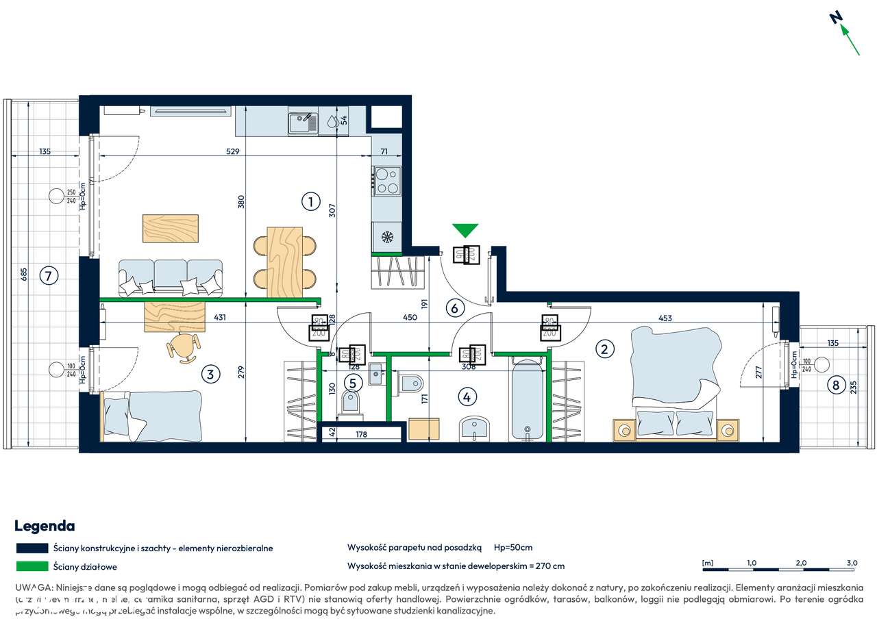 Nowe 3 pokoje | Świetny, funkcjonalny układ | Dwa balkony | Rataje
