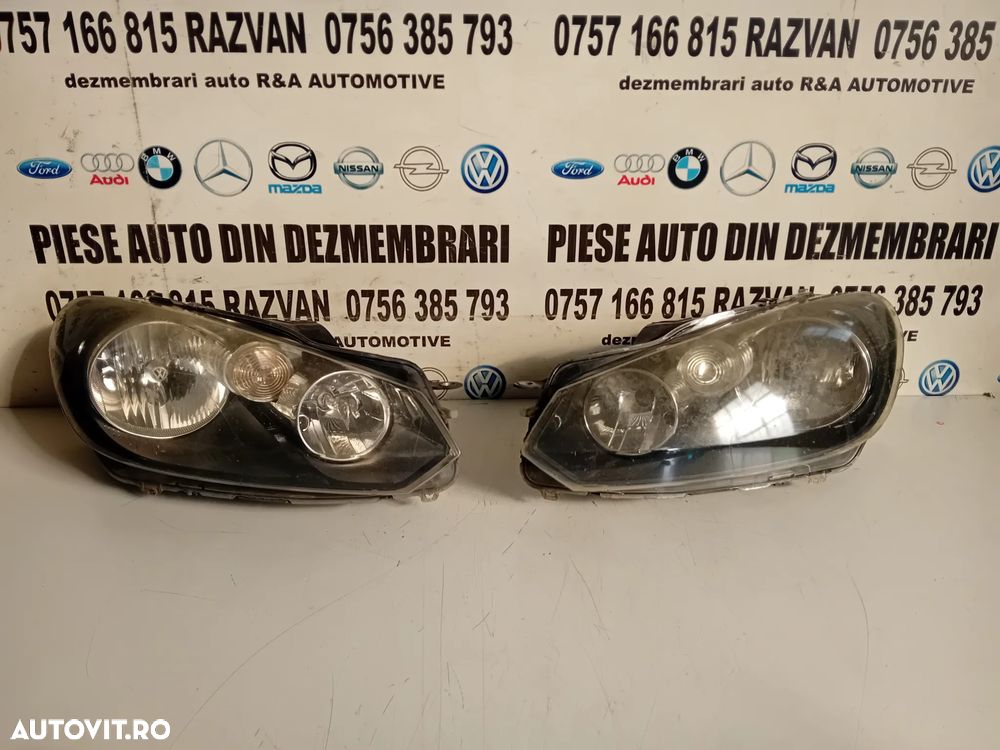 Faruri Far Stanga Dreapta Halogen Vw Golf 6 VI Volan Stanga Cod 5K1941005M 5K1941006M 2008-2013 - 1