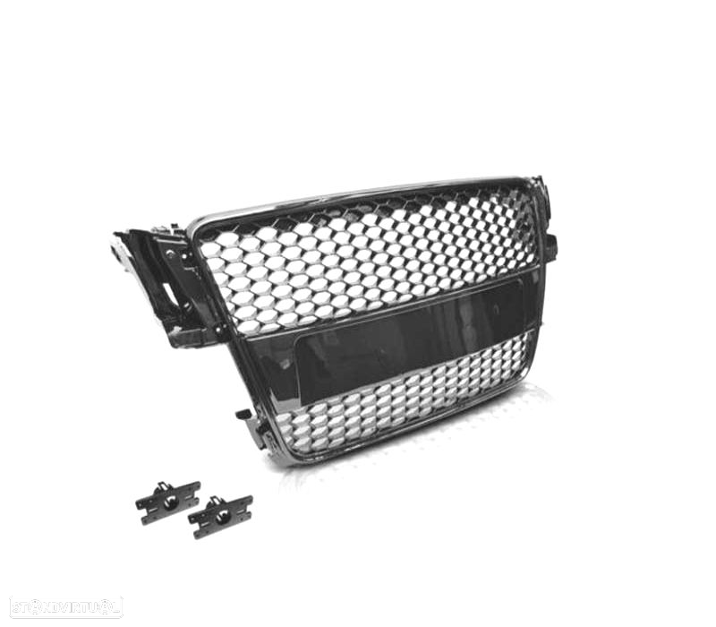 GRELHA FRONTAL PARA AUDI A5 07-11 LOOK RS PRETO BRILHANTE - 2