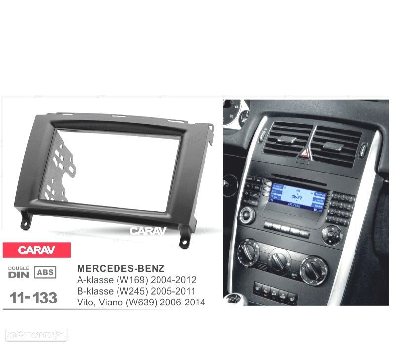 MOLDURA ADAPTADOR PRETO PARA RADIO 2-DIN PARA MERCEDES CLASE A CLASE В VITO VIANO - 4