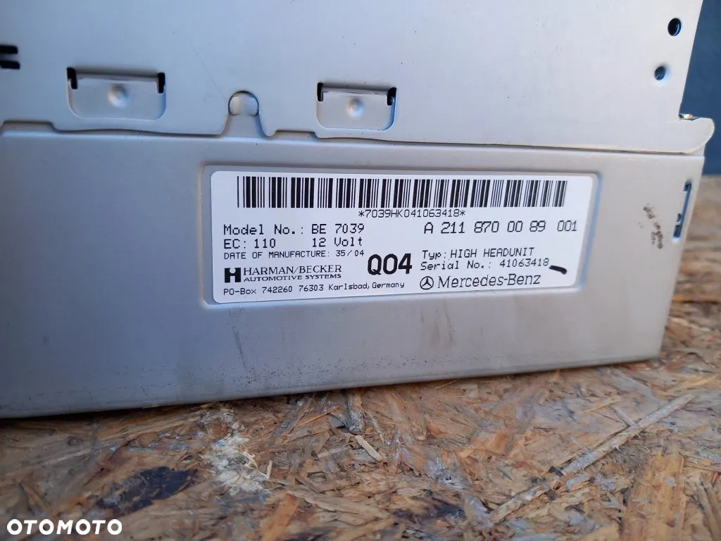 Radio Nawigacja Comand Navi Mercedes W211 211 E-Klassa 219 CLS A2118700089 - 6