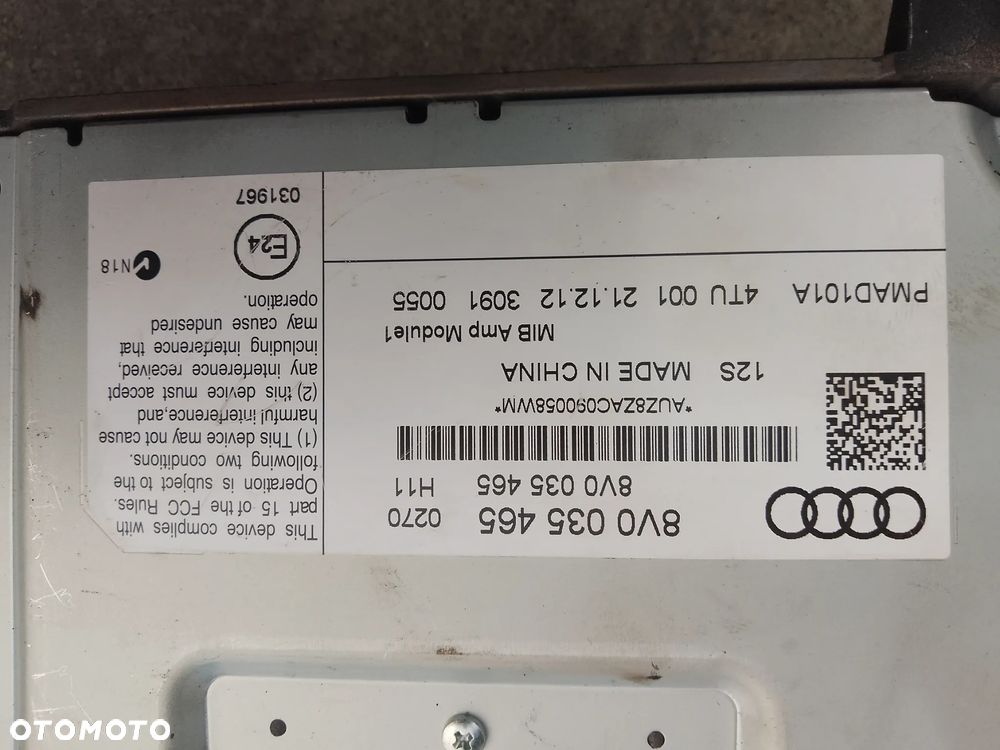 WZMACNIACZ AUDIO AUDI A3 8V 8V0035465 2012-2016 - 7