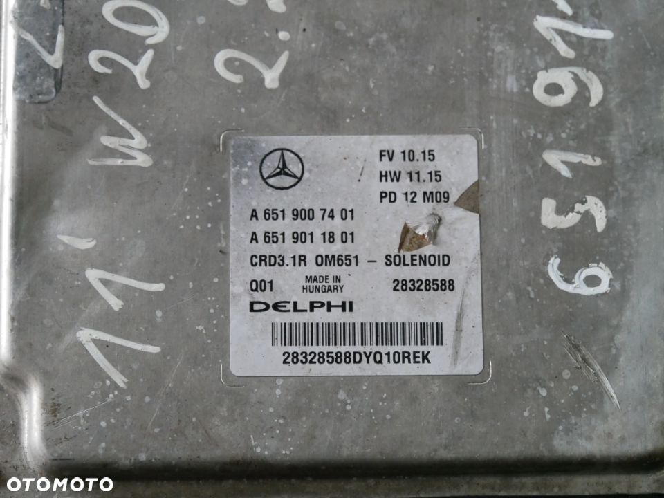 STEROWNIK SILNIKA KOMPUTER MERCEDES C-KLASA W204 2.2CDI 11' A6519007401 A6519011801 - 3