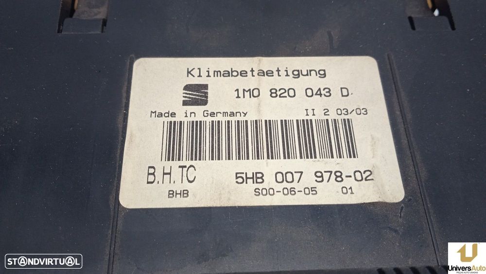 COMANDO CLIMATIZADOR SEAT LEON 2003 -1MO820043D - 4
