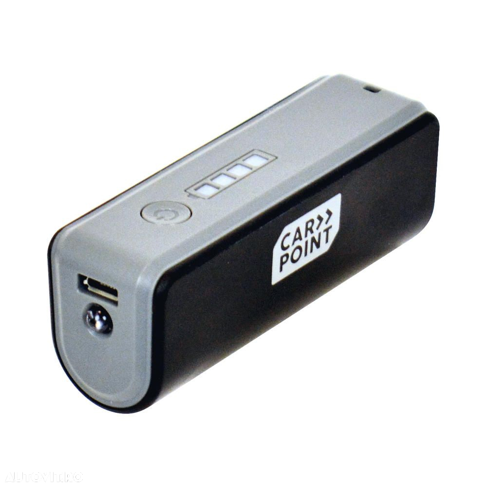 Set incarcare telefon Carpoint Deluxe, incarcator bricheta cu 2 iesiri USB, cablu cu cablu conector hibrid MicroUSB MFi Dock 8pin si acumulator extern 2200mAh, - 2