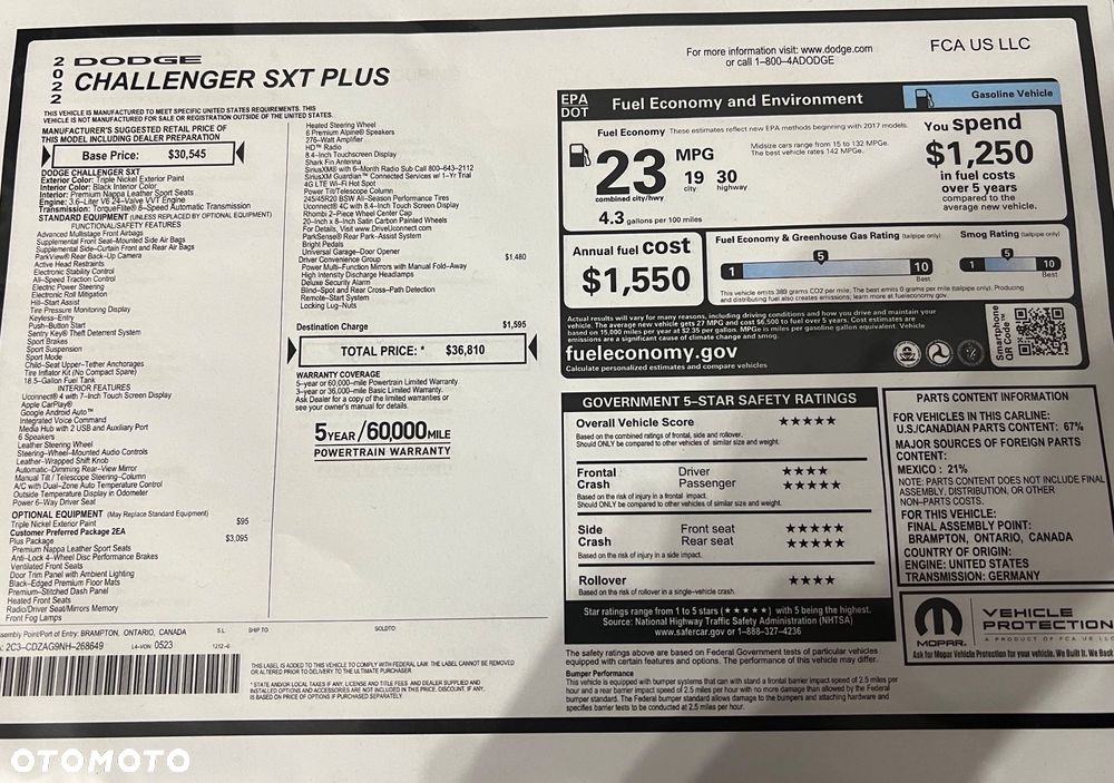 Dodge Challenger 3.6 SXT Plus - 35