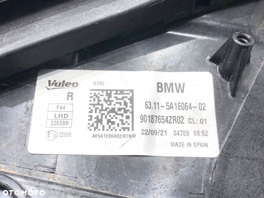 REFLEKTOR PRAWY PRZÓD FULL LED  BMW 2 Gran Coupe (F44) 2019 - 2022 220 i 131 kW [178 KM] benzyna - 5