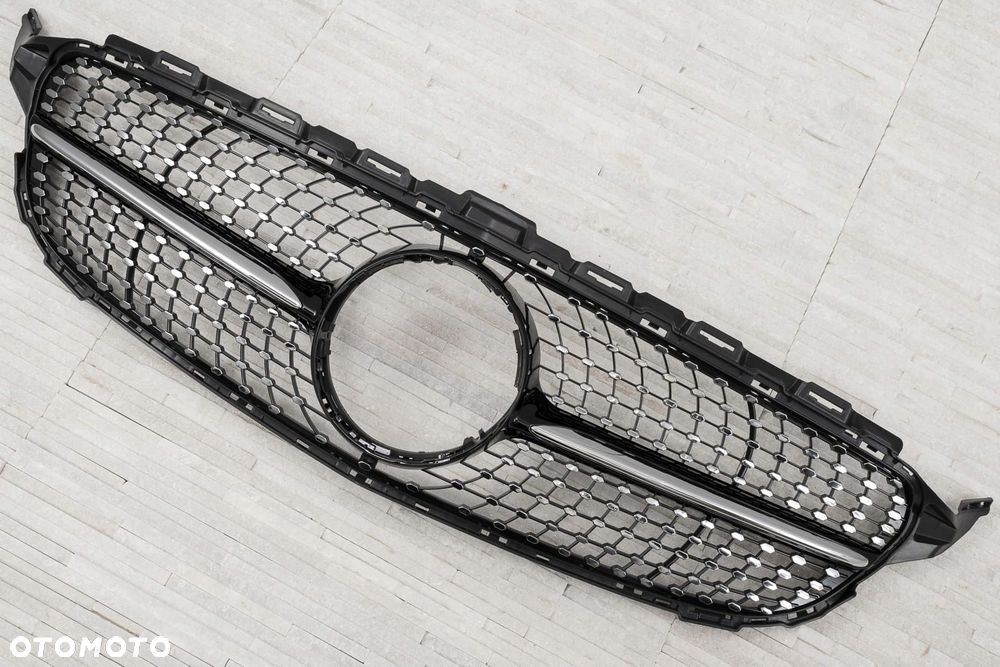grill diamond czarny mercedes c-class w205 2014-2018 przed facelifting - 5