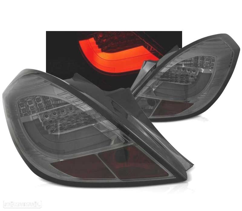 FAROLINS TRASEIROS OPEL CORSA D 3P 06-11 LED VERMELHO ESCURECIDO - 1